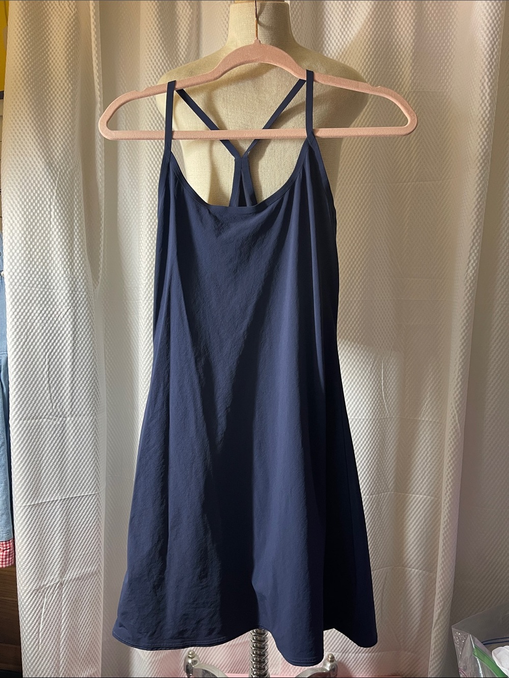 Outdoor Voices Navy Blue racer back Romper Dress with built in shorts size xs